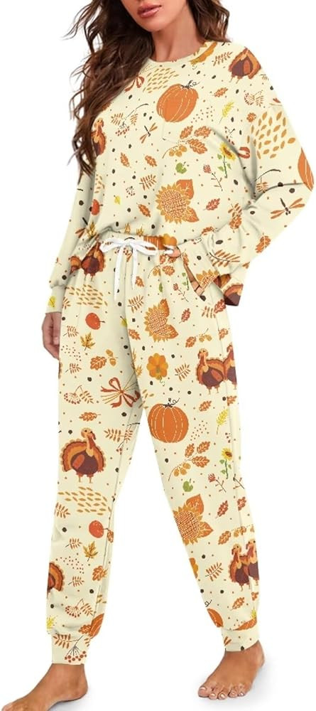 Drawstring Pajamas for Women Set 2 Piece Long Sleeve Pajama Sets Comfy Loungewear Pjs Trendy Cozy... | Amazon (US)