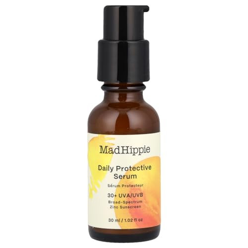 Mad Hippie Daily Protective SPF 30+ Serum, Vitamin C & Hyaluronic Acid, Zinc Oxide Sunscreen, Reef-Safe, 1.02 Oz | Amazon (US)