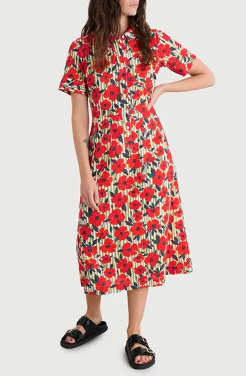 Seasalt Cornwall Birch Glade Floral Organic Cotton Midi Shirtdress | Nordstrom | Nordstrom