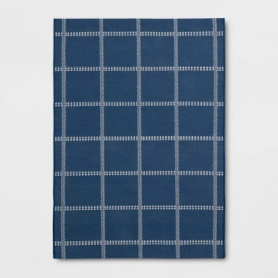 4'x5'6" Checkered Power Loom Woven Area Rug Blue - Room Essentials™: Cotton & Polyester, Flat P... | Target