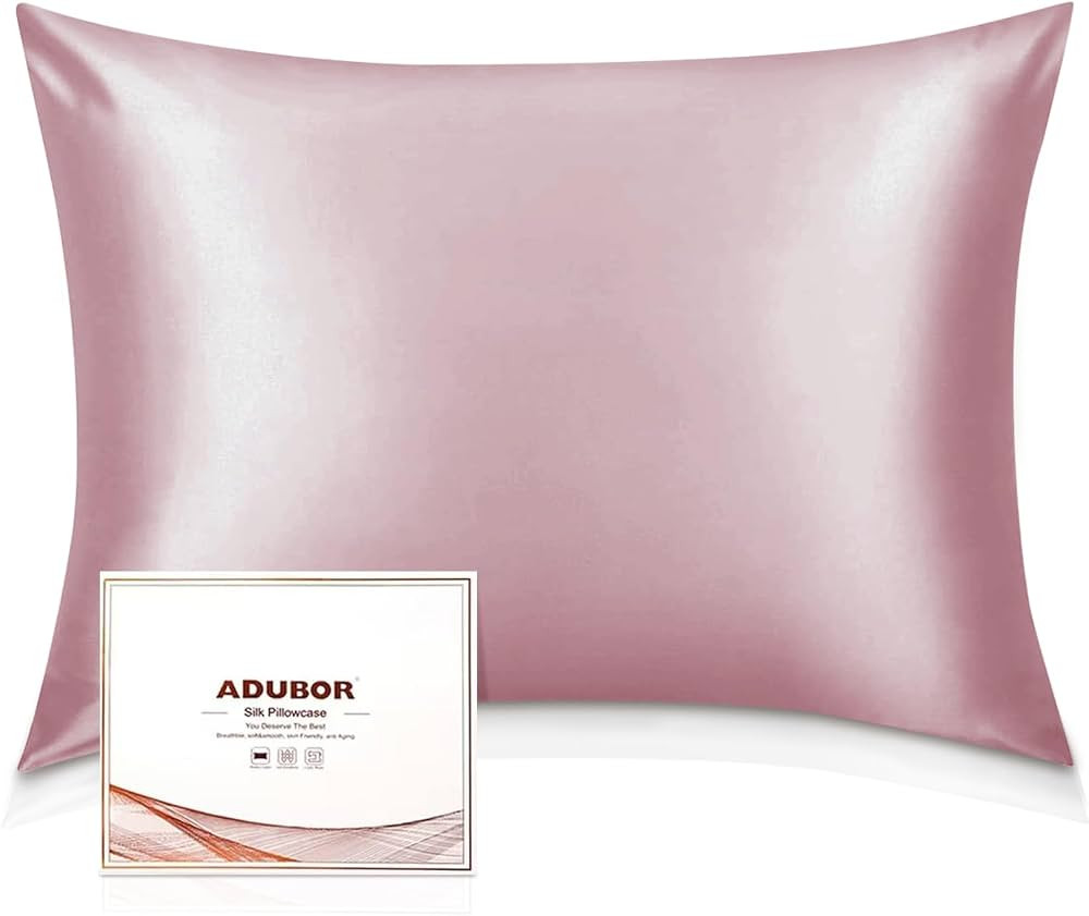 Adubor Silk Pillowcase - 100% Pure Mulberry Silk, 23 Momme 6A Grade Fibers, 900 Thread Count, Sil... | Amazon (US)