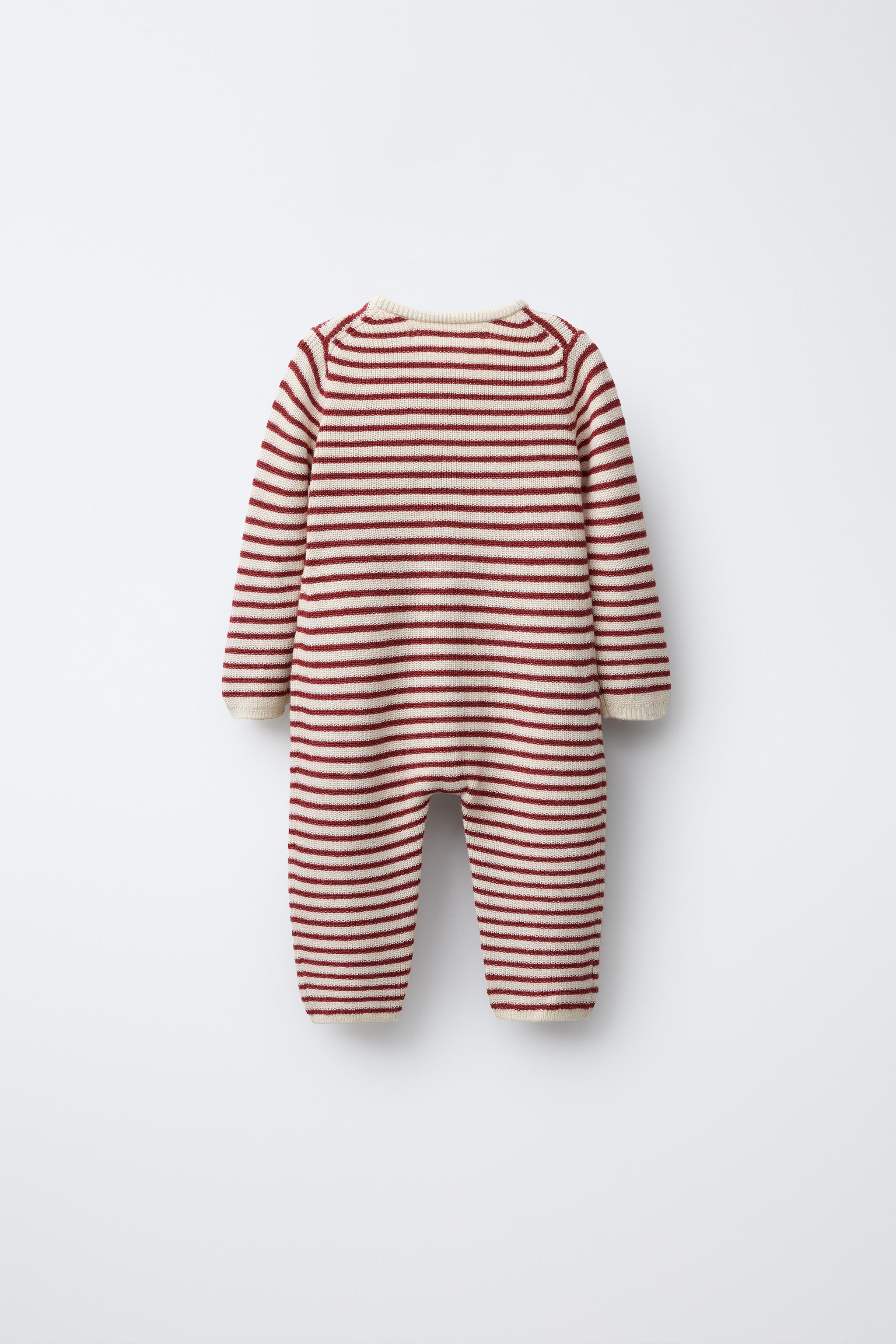 EMBROIDERED TREE KNIT STRIPED JUMPSUIT | Zara Canada