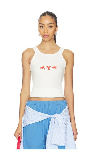 Araminta James Lobster Tank Top in White. - size S | Revolve Clothing (Global)