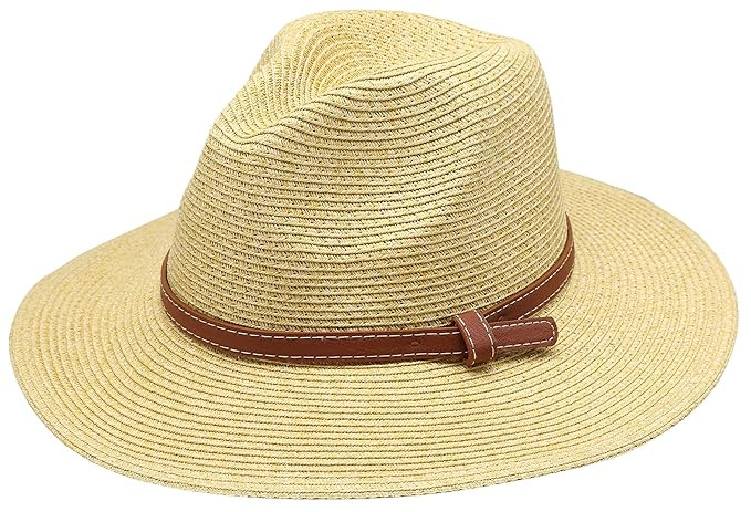 Epoch hats Women's Braid Straw Wide Brim Fedora Hat UPF 50+ w/Adjustable Drawstring | Amazon (US)