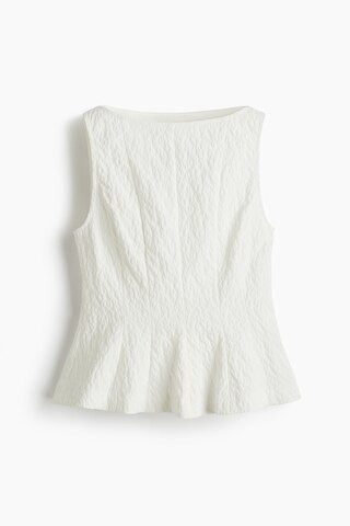 H & M - Peplum Top - White | H&M (AU)