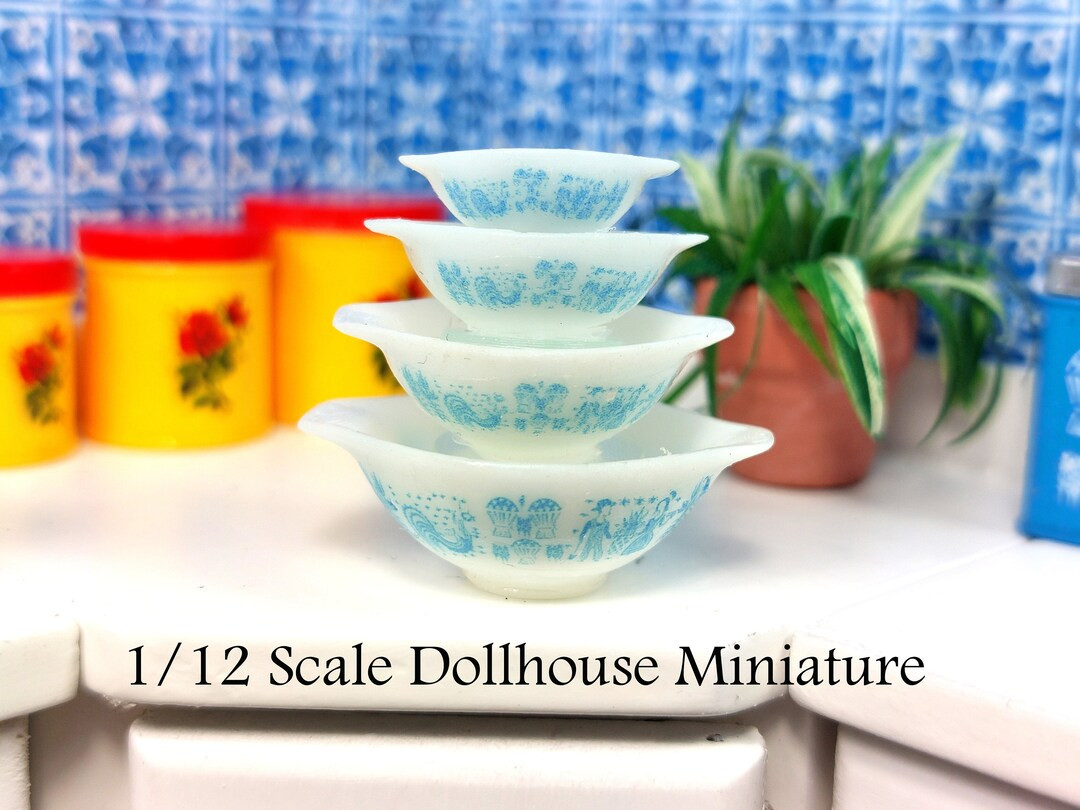 Cinderella Butterprint White Pyrex Bowl Set This is a 1:12 - Etsy | Etsy (US)