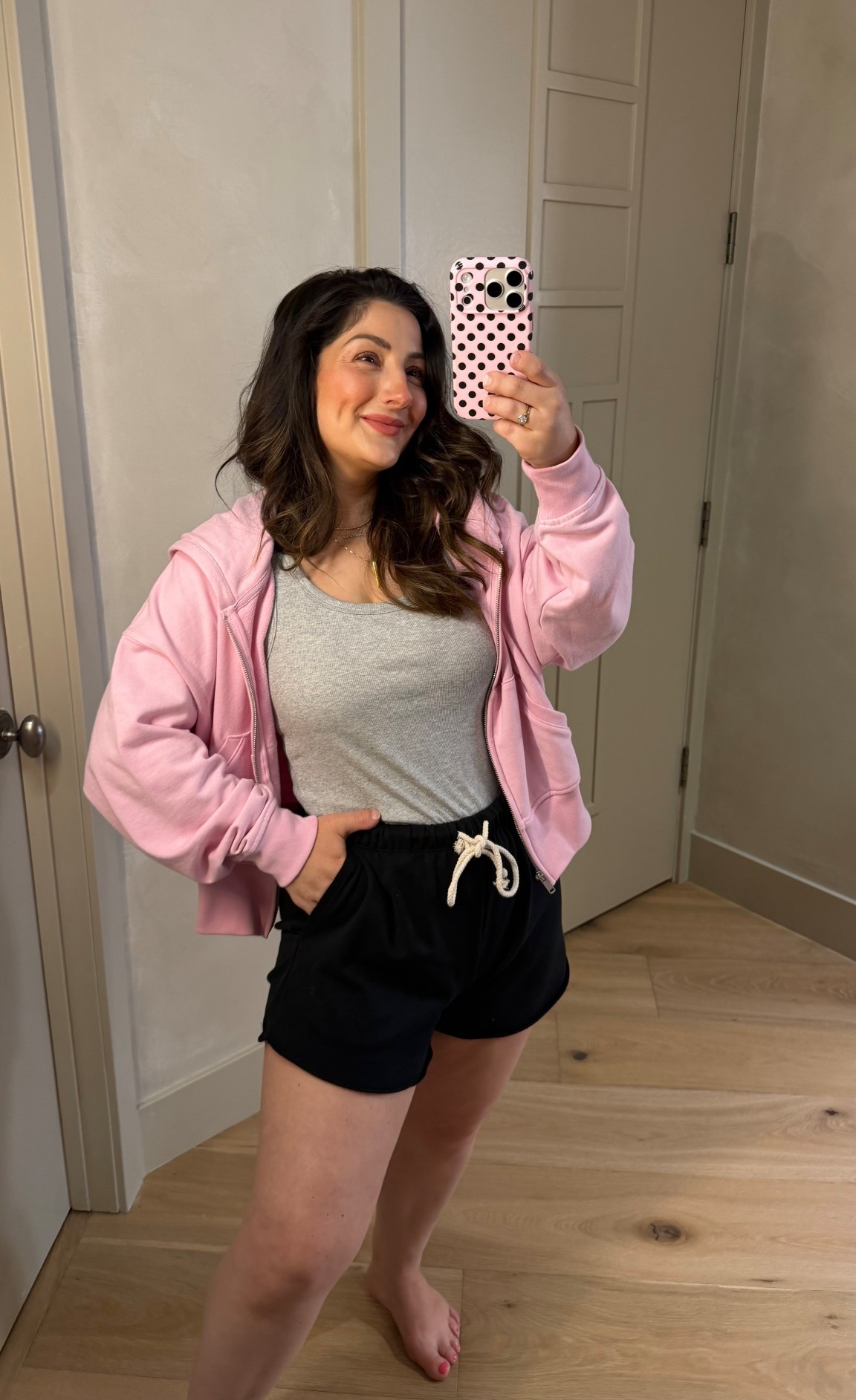 Easy everyday lounge look 🖤 This VintageSoft hoodie layered over the rib scoop tank with relaxed sweat shorts is the kind of comfy outfit I reach for all the time!! 

✨ Gap Friends & Family Event:
40% off everything 3/12–3/19 + extra 10% off with code BEST

Wearing:
• Rib Scoop Tank — Small (Heather Grey)
• VintageSoft Terry Zip Hoodie — Small (Primrose Pink)
• VintageSoft Terry Relaxed Sweat Shorts — Small (True Black)

5’0” | 140 lbs

@gap #howyouweargap #gappartner

#LTKootd #LTKSeasonal #LTKSaleAlert