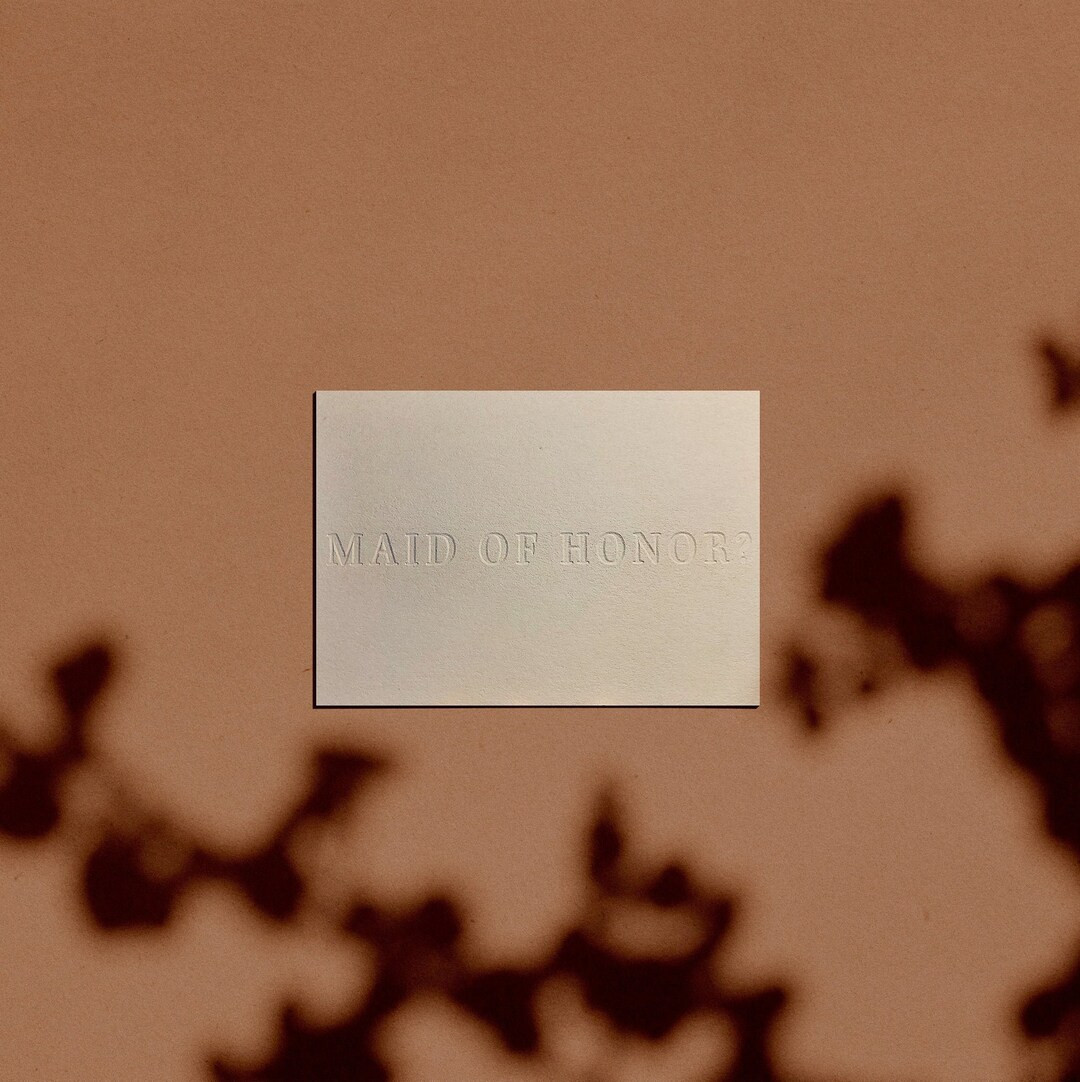 MAID OF HONOR Proposal Card Letterpressed Minimal - Etsy | Etsy (US)