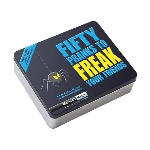 Marvin's Magic - Fifty Pranks to Freak Your Friends - Magic Tricks for Kids in Gift Tin - Includes Novelty Parking Ticket, Realistic Coffee Spill and More - Prank Kit, Magic Tricks and Family Games | Amazon (US)