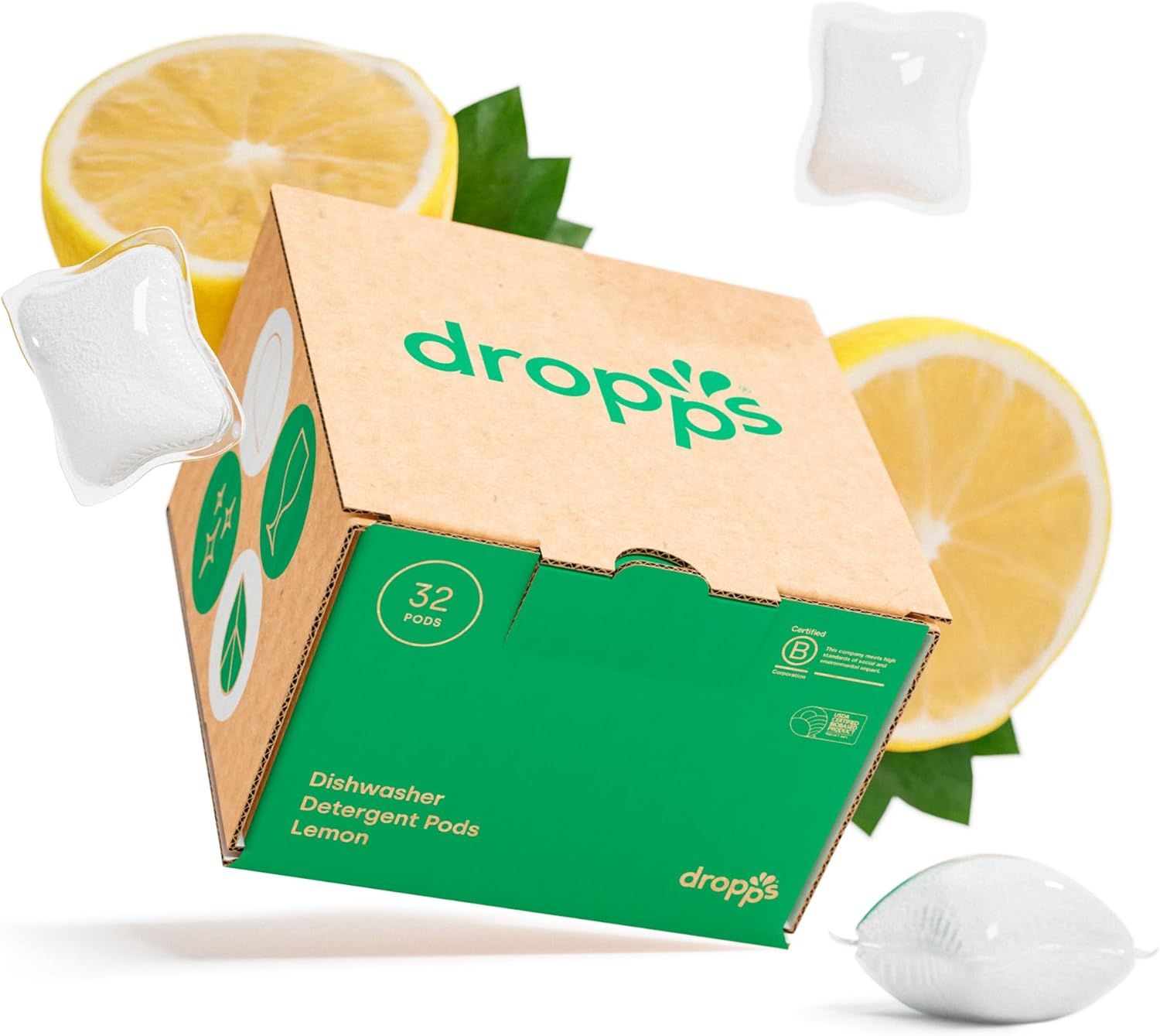Dropps Dishwasher Detergent Pods: Lemon | 32 Count | Cuts Grease & Fights Stuck On Food | For Spa... | Amazon (US)