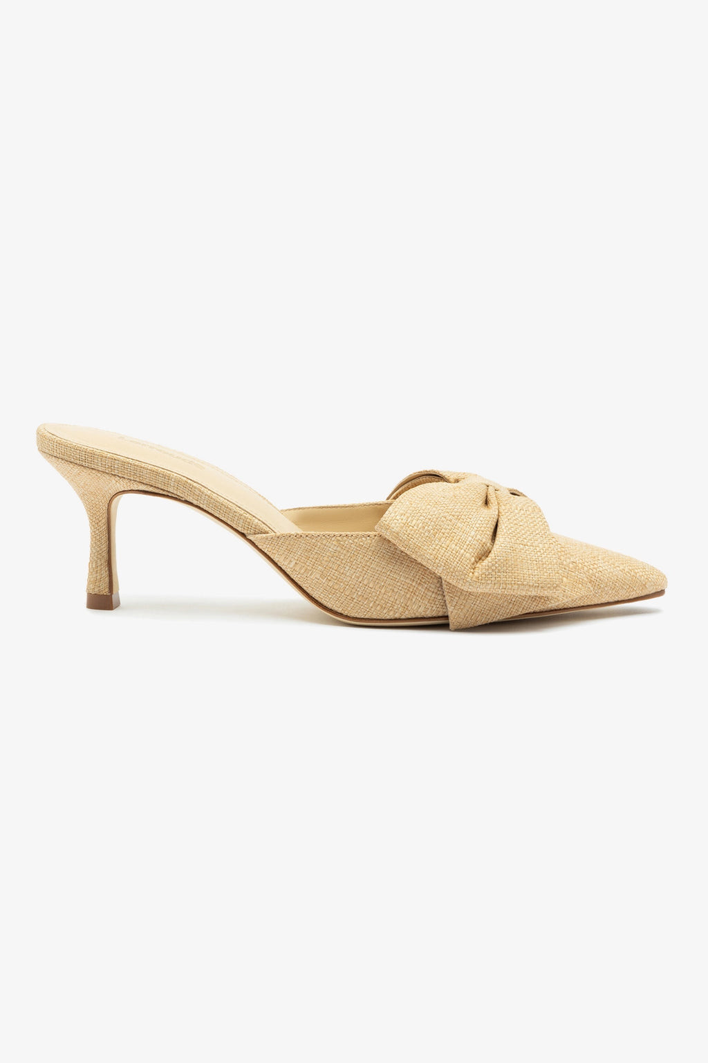 Mini Elle Pump In Beige Raffia | Larroude