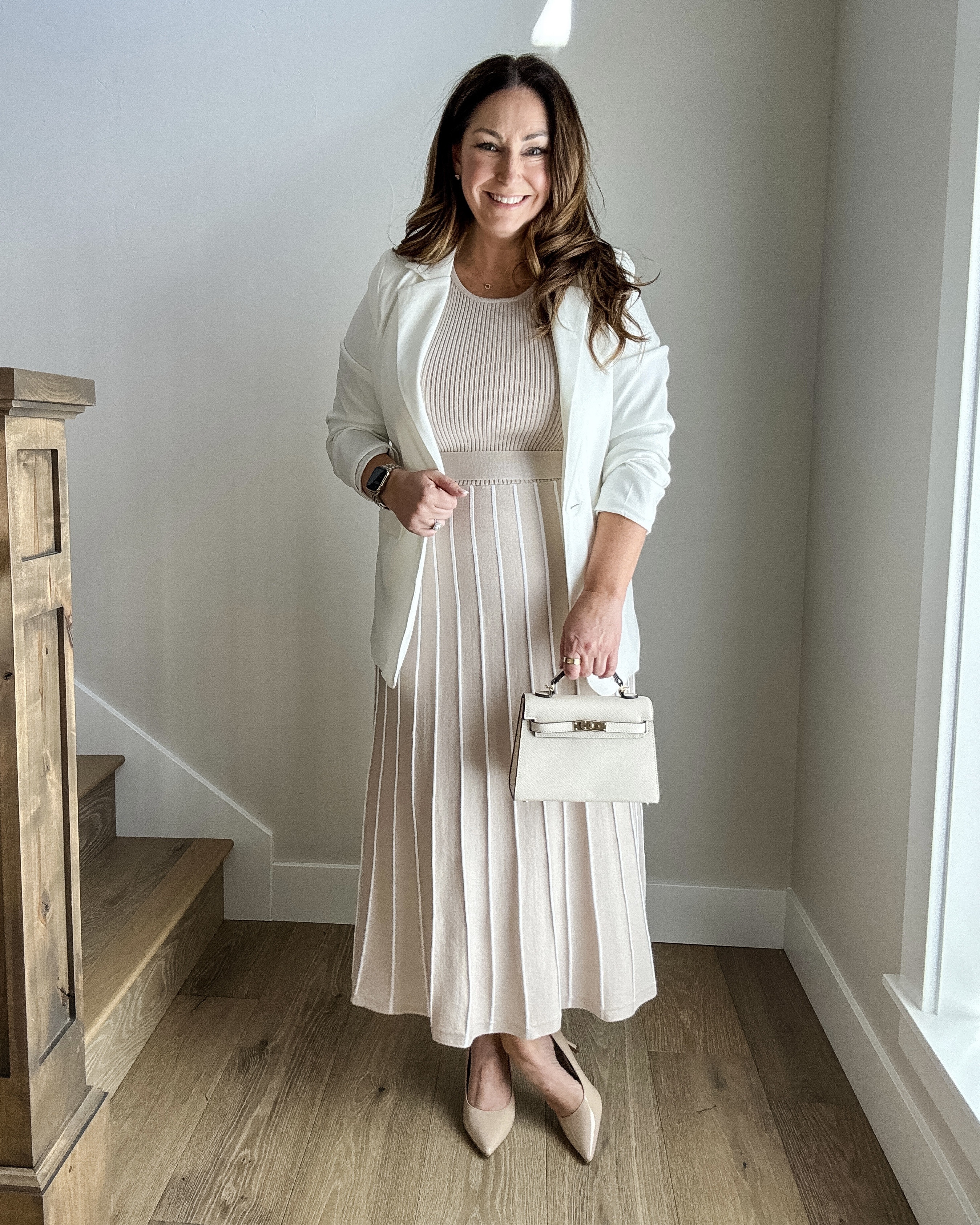 Spring Workwear wearing large in knit dress, large in blazer. Also linked my fav shapewear 

#LTKWorkwear #LTKOver40 #LTKMidsize