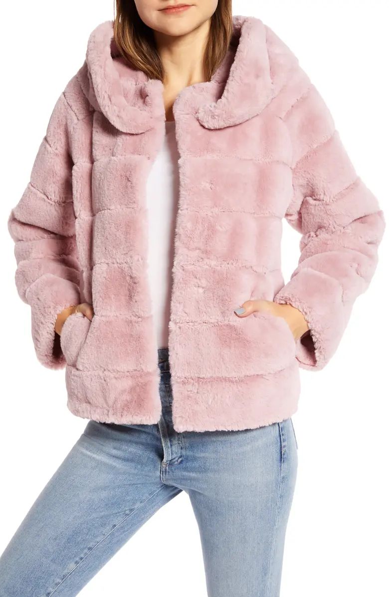 Channel Quilted Faux Fur Jacket | Nordstrom