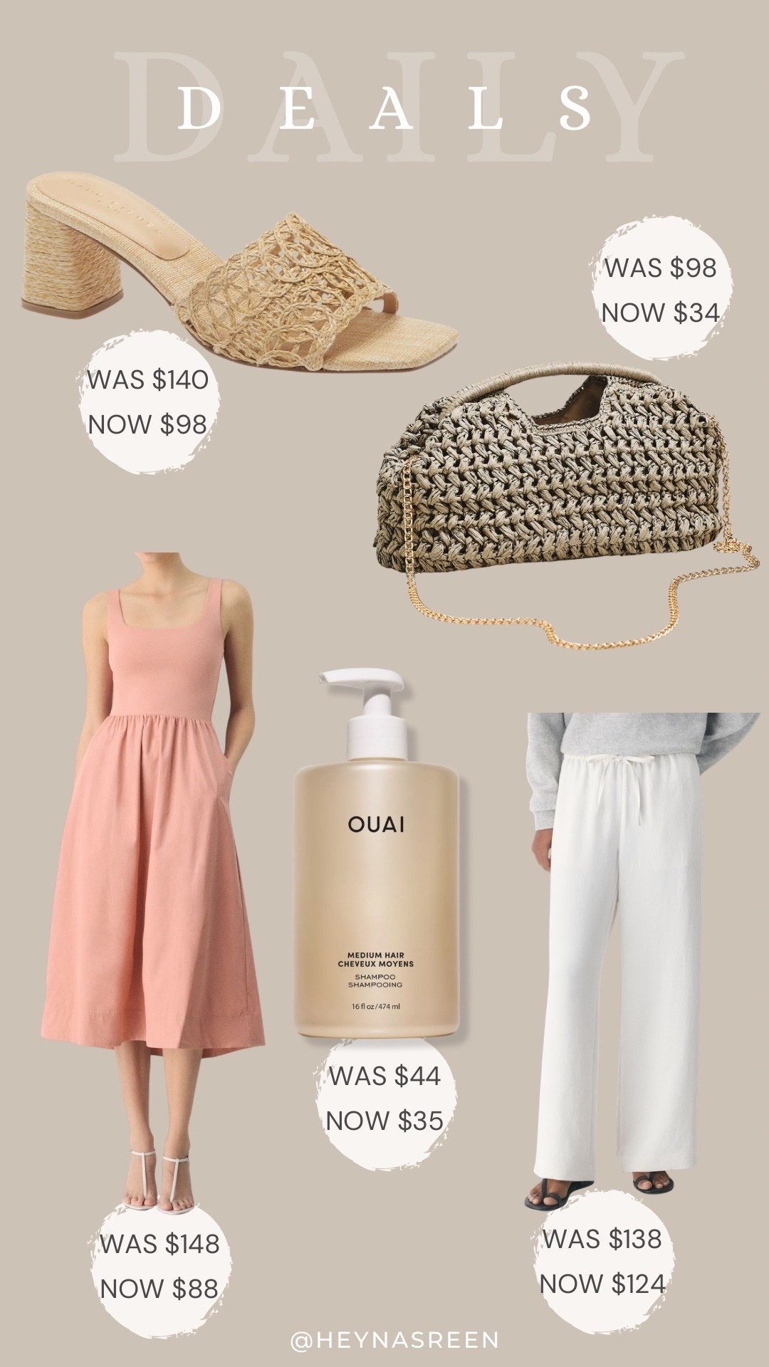 Daily deals on Marc Fisher LTD heels,
Anthropologie bag, Aritzia lodge pants, Quai medium shampoo, Aritzia dress