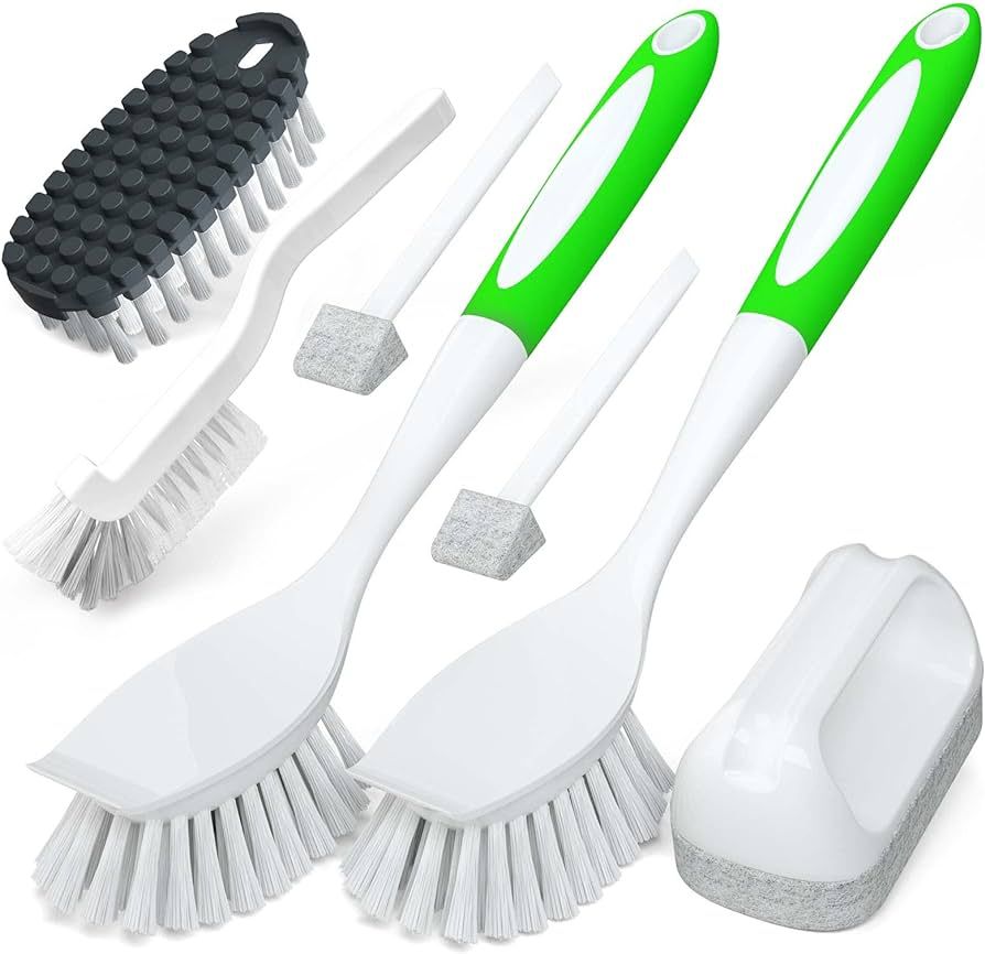 Holikme 7 Pack Kitchen Cleaning Brush Set, Dish Brush for Cleaning, Kitchen Scrub Brush&Bendable ... | Amazon (US)