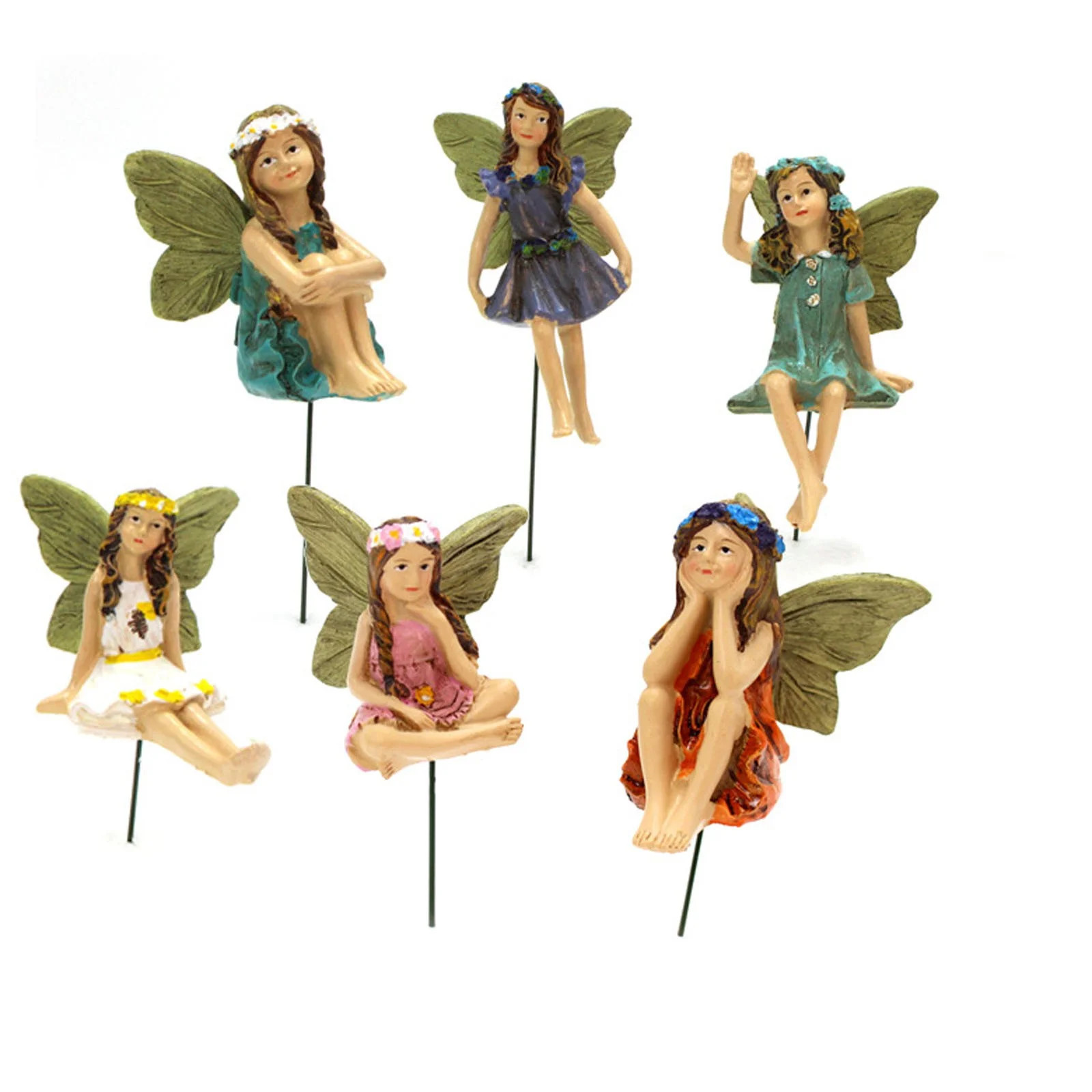 Dezsed 6Pcs Set Miniature Fairies Figurines Accessories, Planter Pot Hanger Decorations Flower Po... | Walmart (US)