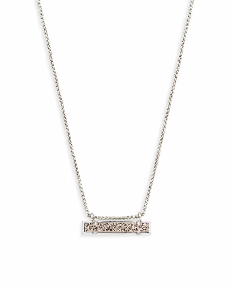 Leanor Silver Pendant Necklace in Platinum Drusy | Kendra Scott