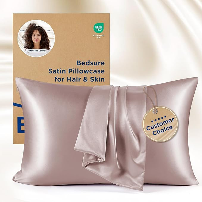 Bedsure Satin Pillowcases, Similar to Silk Pillow Cases Queen Size Set of 2, Pillow Case for Slee... | Amazon (US)