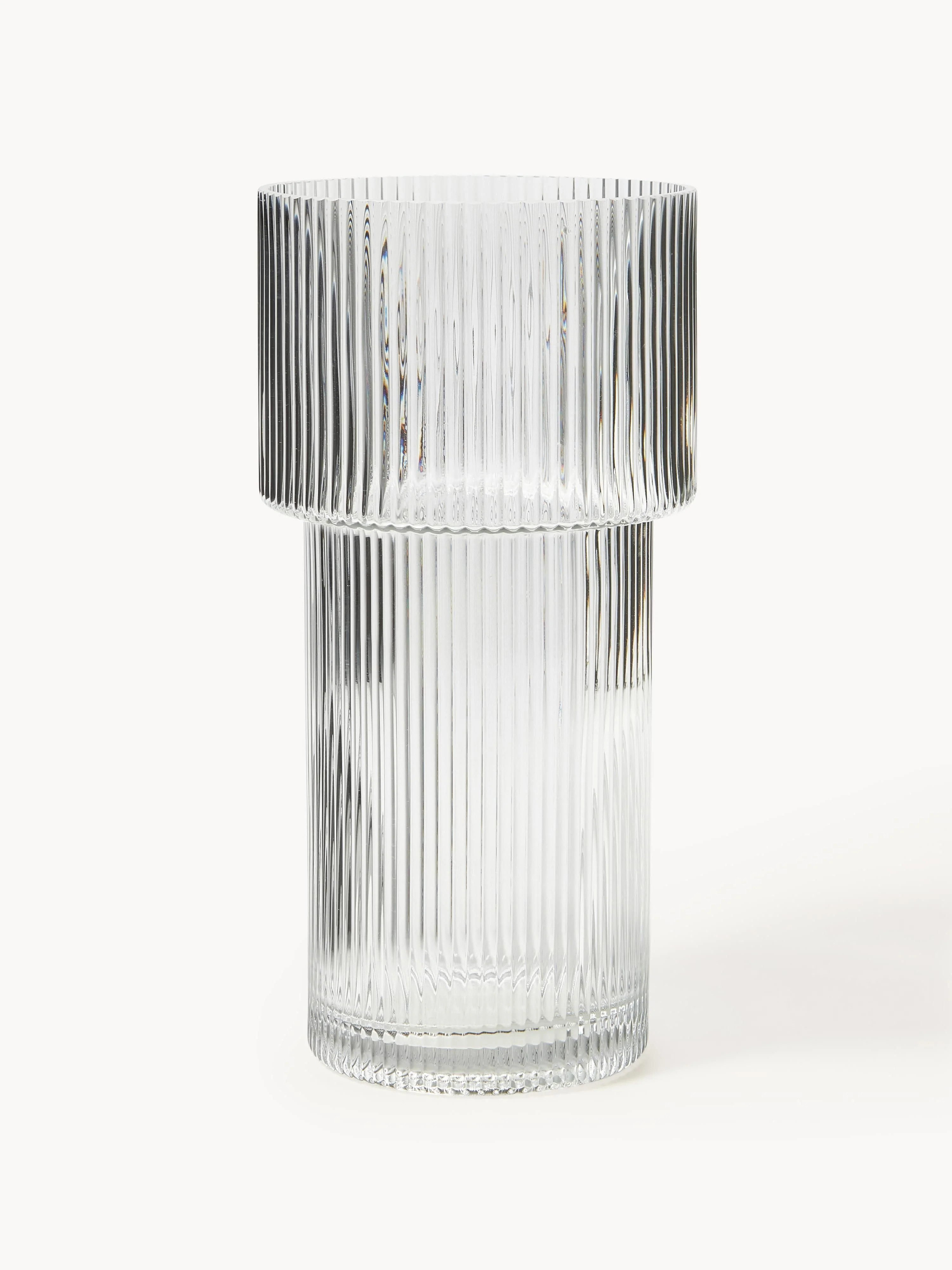Glas-Vase Lija mit geriffelter Oberfläche, H 30 cm | Westwing EU