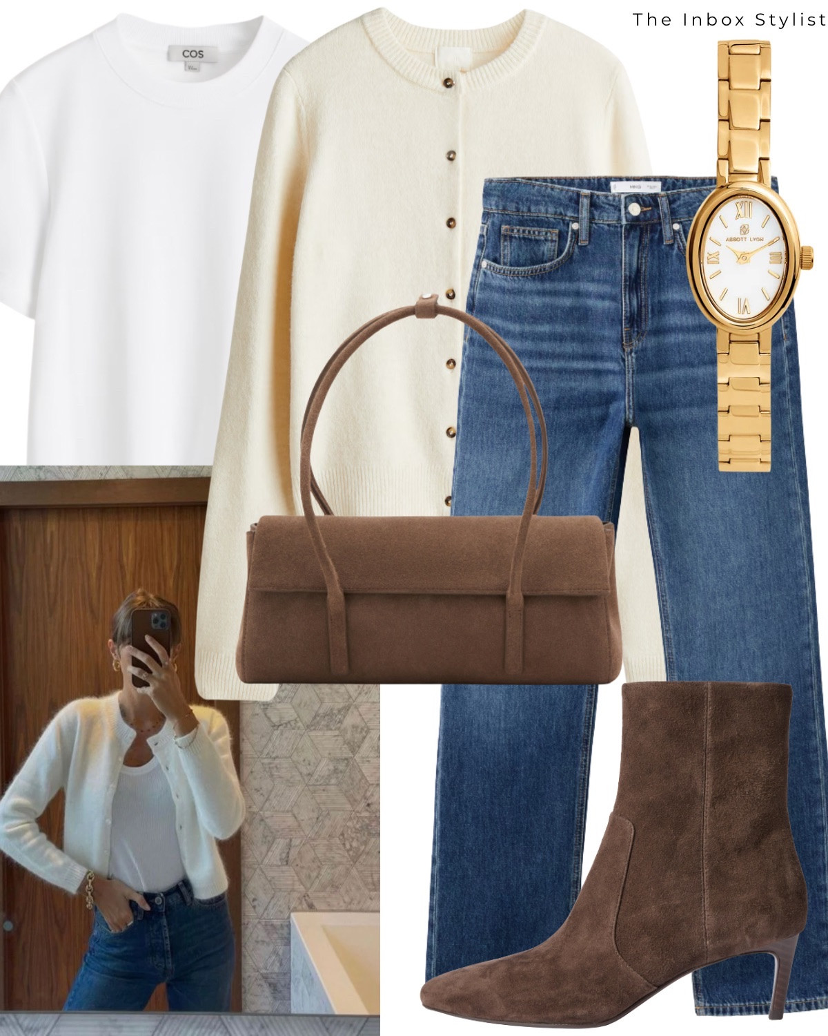 Back to basics!

Including white button up cardigan, white t-shirt, dark blue jeans, gold watch, brown suede handbag, brown suede heeled boots. 

#LTKstyletip #LTKuk #LTKbag