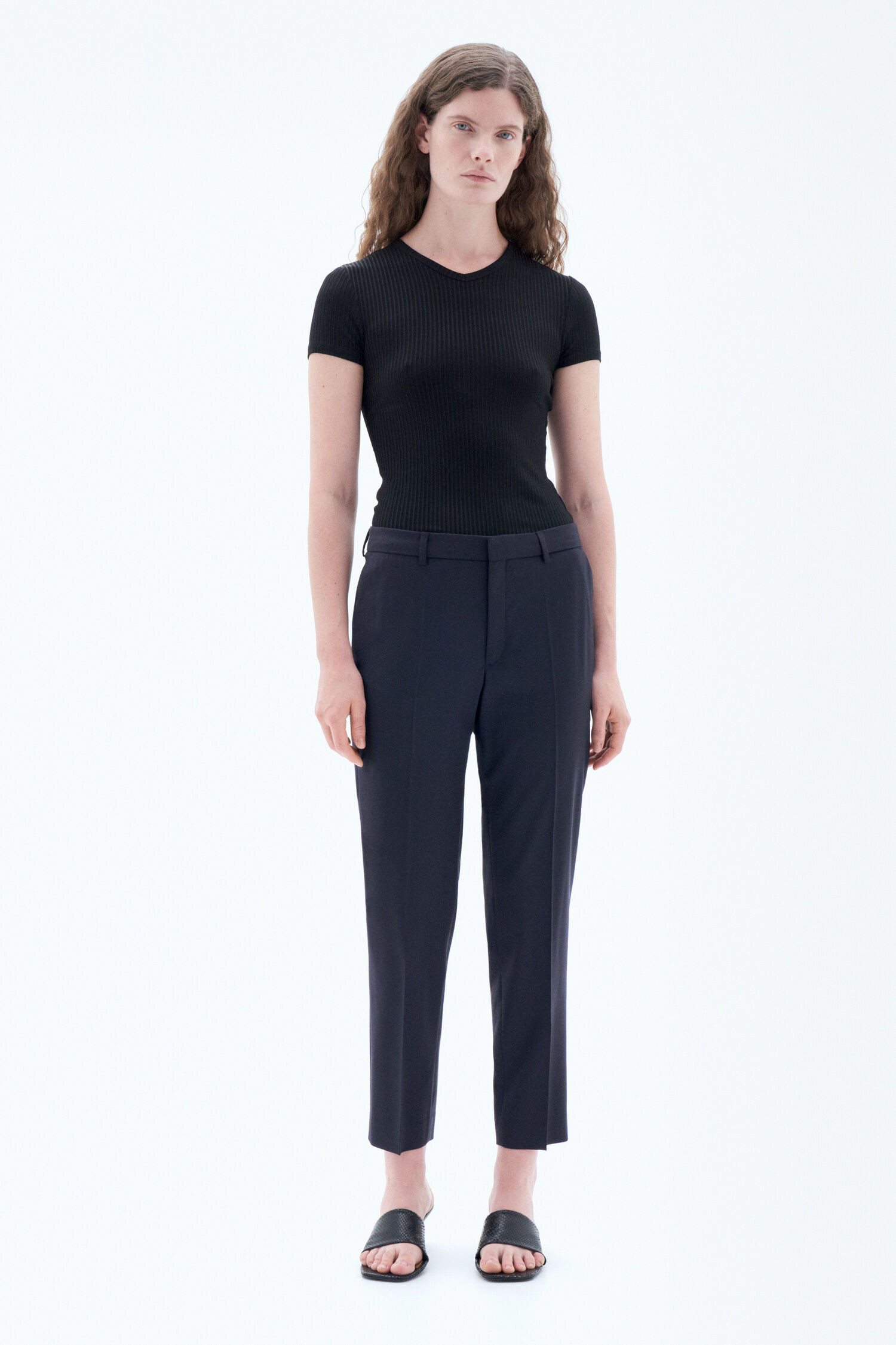 Emma Cropped Cool Wool Trousers | Filippa K