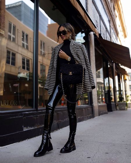 Casual winter outfit
Anine Bing houndstooth blazer
AllSaints combat boots
Commando patent leather leggings wearing a S

#LTKshoecrush #LTKSeasonal #LTKstyletip