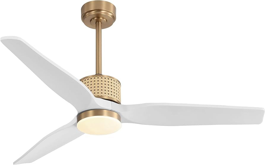 LEDLUX 52" Ceiling Fan with Light \u2013 Remote Control, Solid Wood, Quiet Reversible DC Motor, W... | Amazon (US)