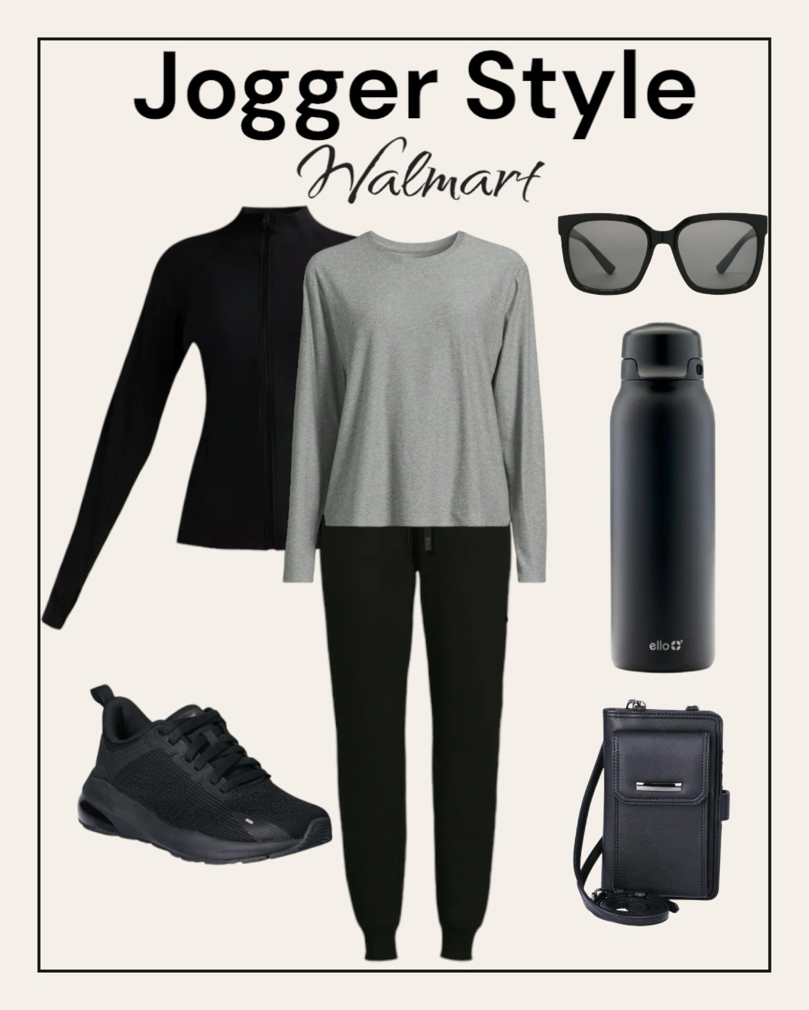 Jogger outfit @walmart
Black sneakers and water bottle. 
#joggers
#comfyoutfit

#LTKfindsunder50 #LTKfitness #LTKsalealert