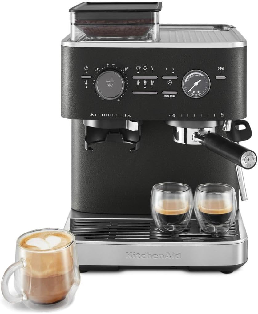 KitchenAid Semi Automatic Espresso Machine with Burr Grinder, 2.5L, Cast Iron Black, KES6551BK | Amazon (US)