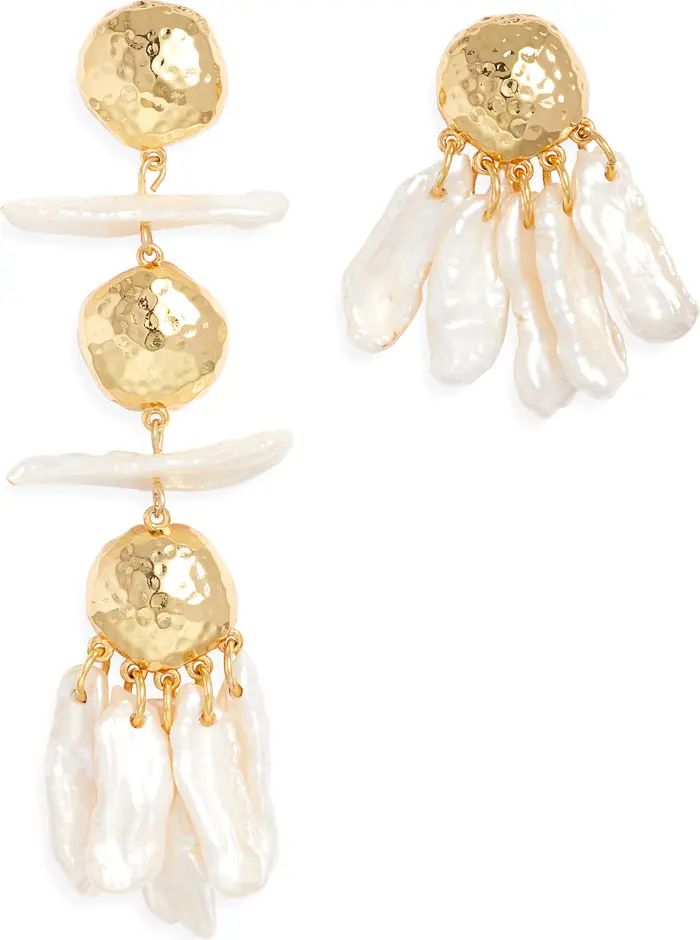 Cult Gaia Cupola Mismatched Cultured Freshwater Pearl Drop Earrings | Nordstrom | Nordstrom