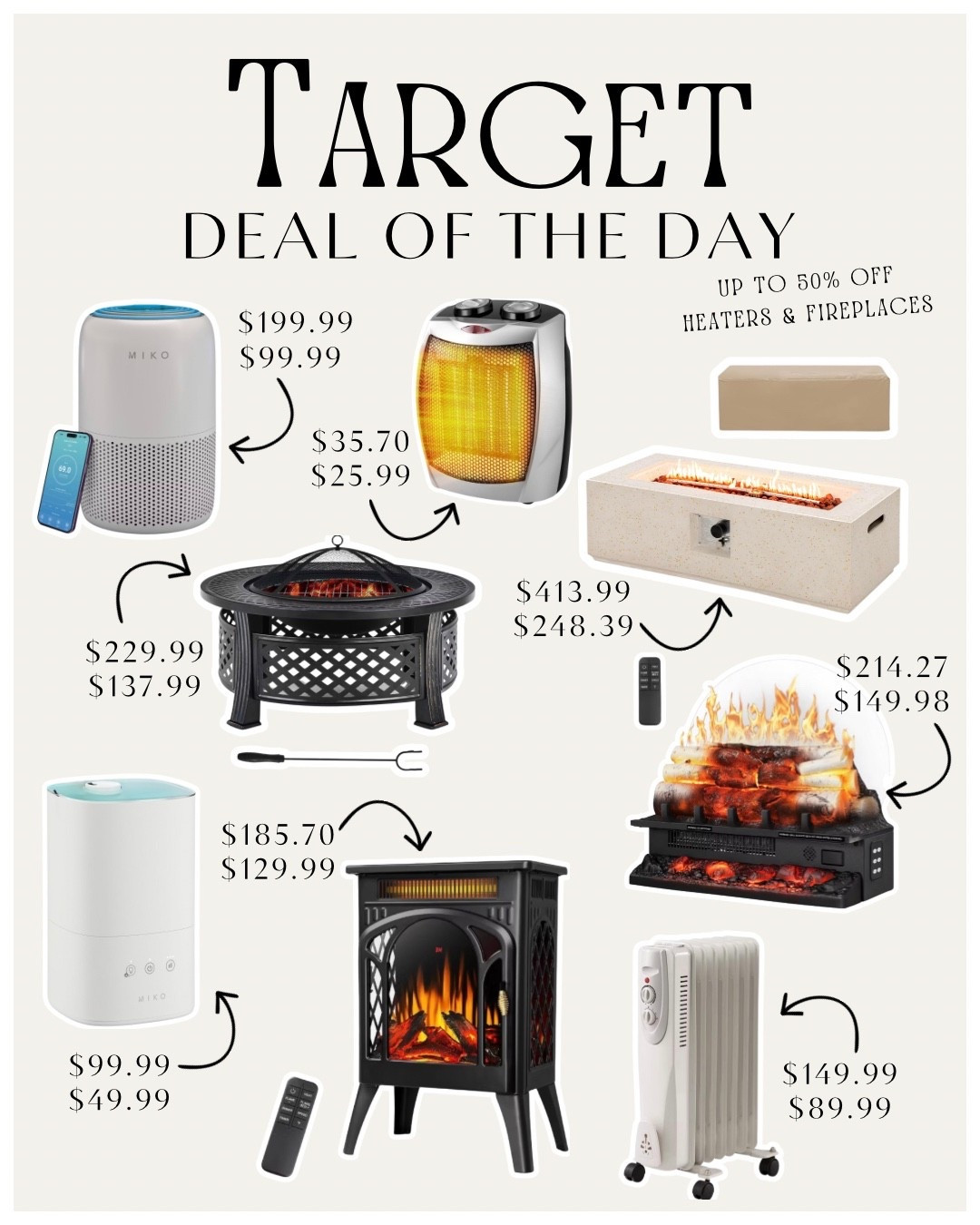 Wait… Target really said heat your home AND clear your air for up to 50% off!? Today’s Deal of the Day is all about staying warm and healthy. Heaters, fireplaces, humidifiers, and even air purifiers are majorly marked down. This bipolar weather doesn’t stand a chance. I linked my top picks so you can cozy up your home or office before prices jump back up. Tap to shop the deals!

#target #targetdeals #sale #homeessentials 

#LTKFindsUnder50 #LTKHome #LTKSaleAlert