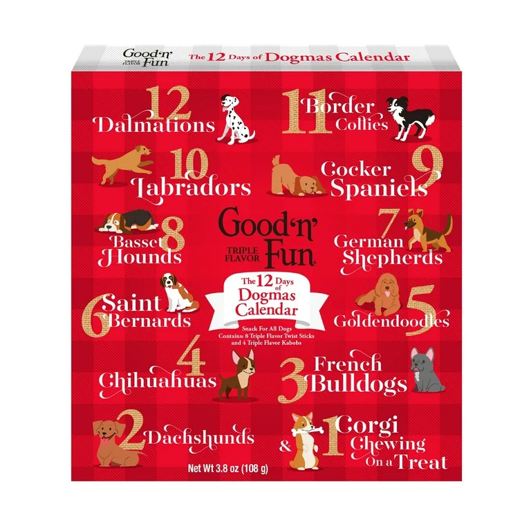Good 'n' Fun the Twelve Days of Dogmas Holiday Calendar Triple Flavor Chews for Dogs, 3.8 oz | Walmart (US)