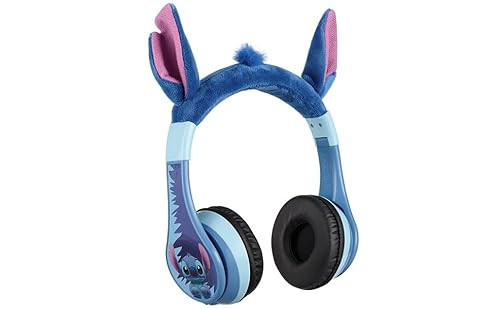 eKids Disney Stitch Bluetooth Headphones, Wireless Headphones with Microphone Includes Aux Cord, Volume Reduced Kids Foldable Earphones for School, Home, or Travel | Amazon (US)