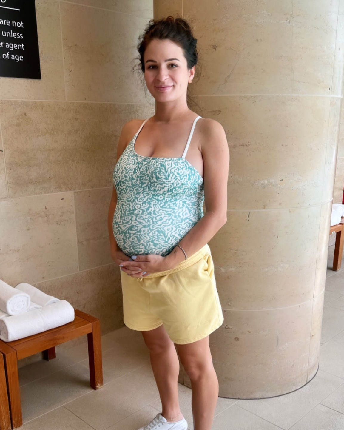 Swimsuit that works for maternity as well. Normally I’m a small, here I’m in a medium but probably could go up to a large now at 27weeks 

#LTKbump #LTKswim #LTKunder50