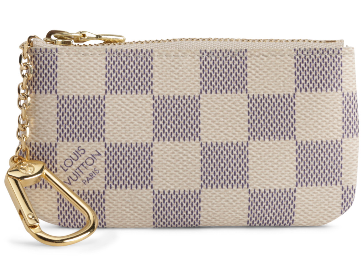 Women's Louis Vuitton Key Pouch Damier Azur in White/Blue | StockX