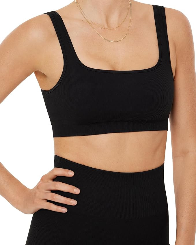 PAVOI ACTIVE Seamless Sports Bra Women | Sculpting Removable Pads Medium Support Running Yoga Wor... | Amazon (US)