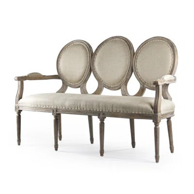 Arvidson 61.5" Linen Settee with Reversible Cushions | Wayfair North America