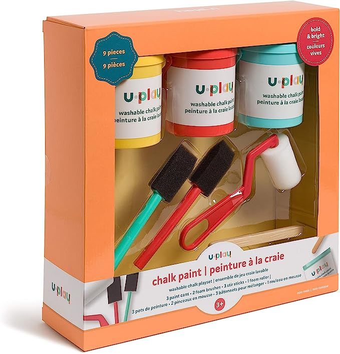 U Brands U Play Chalk Paint Playset for Kids, Washable, Multicolored, 9 Pieces | Amazon (US)