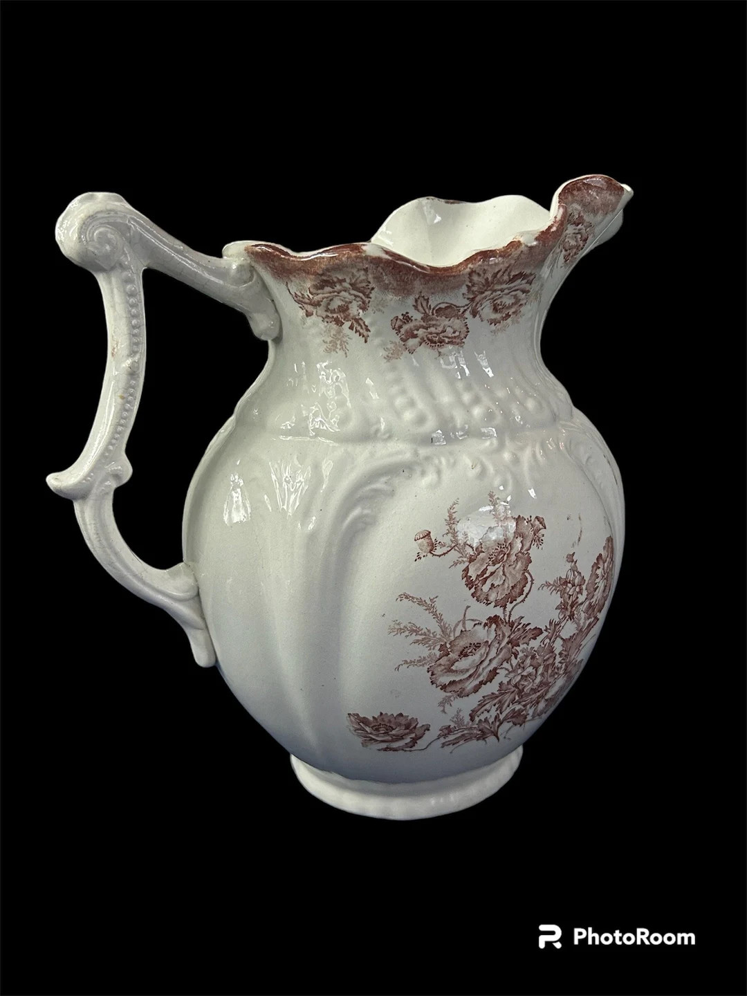 ANTIQUE BROWN TRANSFERWARE Pitcher, Unmarked, 12 High. Brown and White, Water Jug - Etsy | Etsy (US)