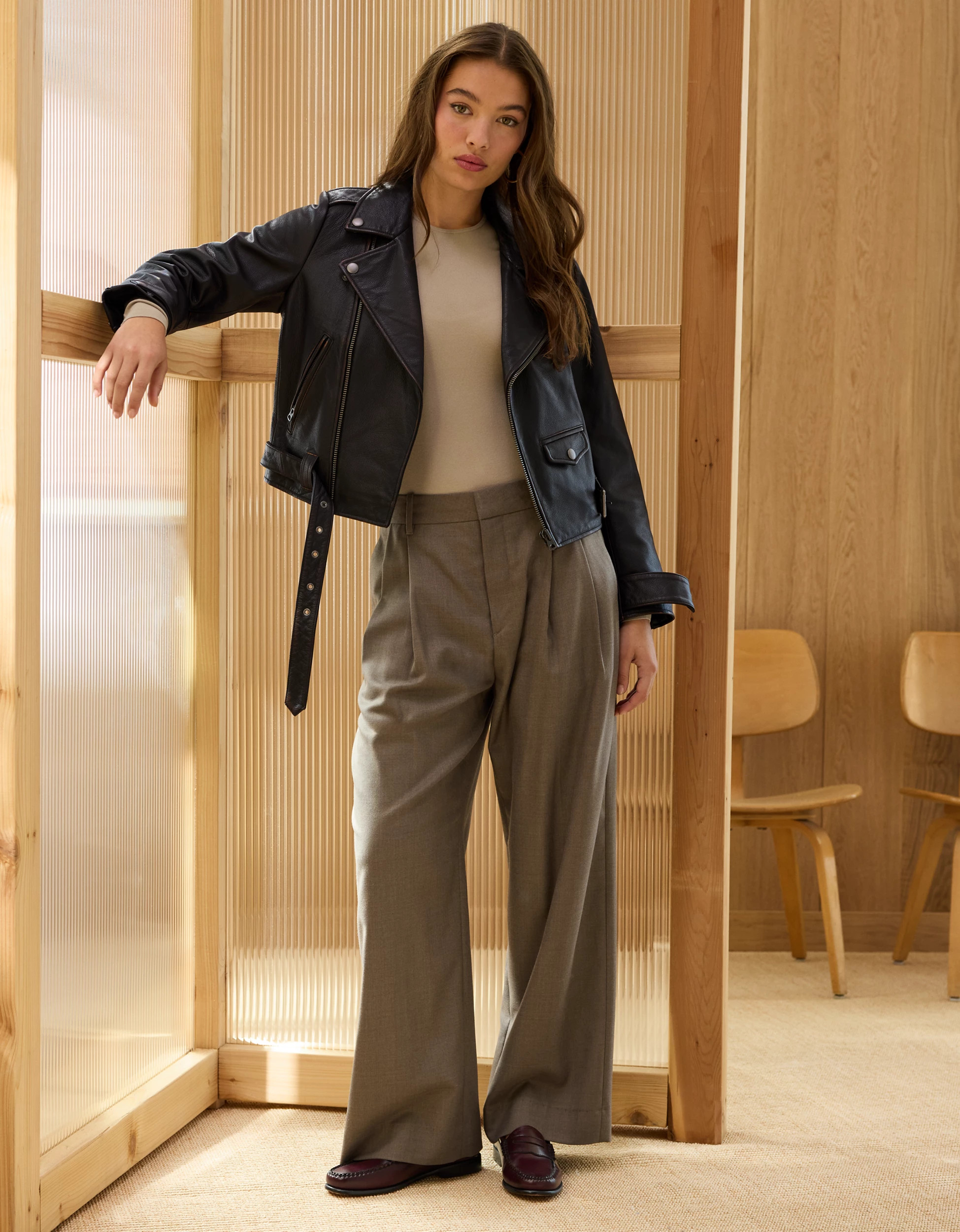 AE77 Leather Biker Jacket | American Eagle Outfitters (US & CA)