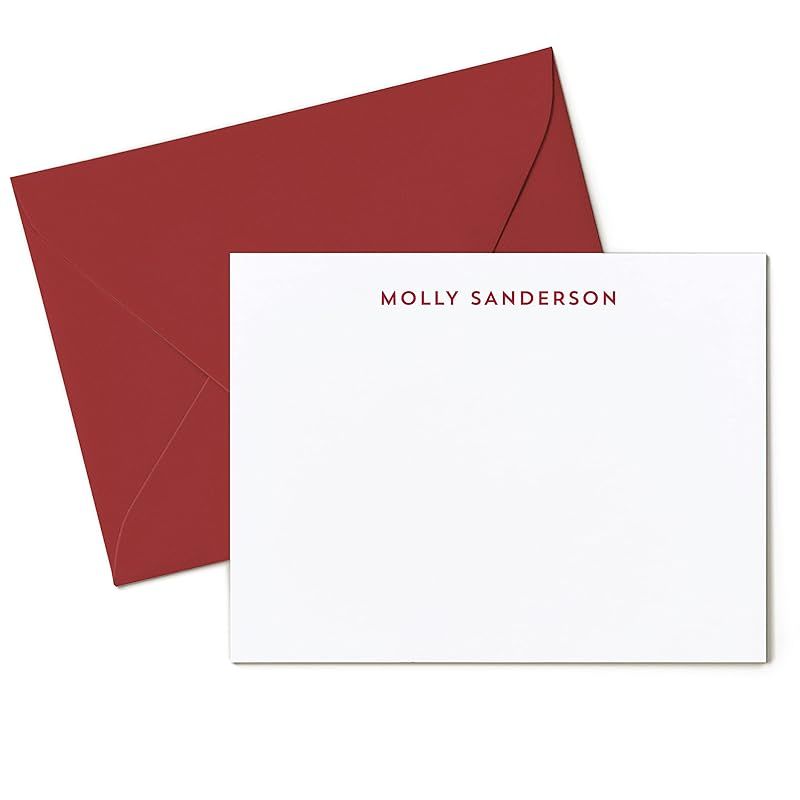 Personalized Simple Block Print Minimalist Stationery FLAT CARDS, Custom Men or Womens Profession... | Amazon (US)