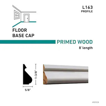 RELIABILT 5/8-in x 1-3/8-in x 8-ft Colonial Primed Finger Jointed Pine L 163 Base cap Moulding | Lowe's