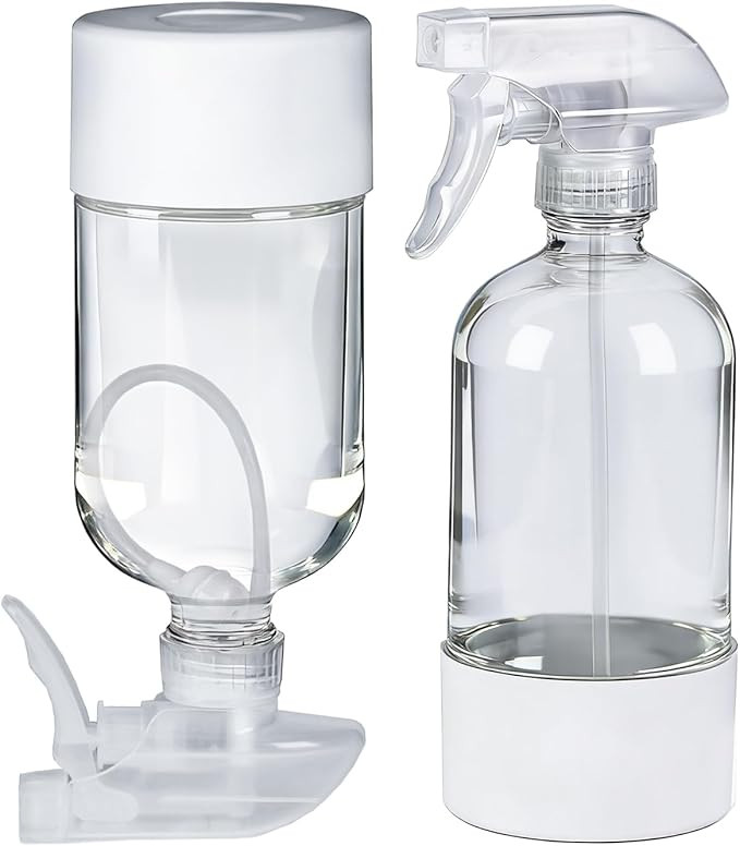2 Pack 360° Glass Spray Bottles with Silicone Sleeve White | Amazon (US)