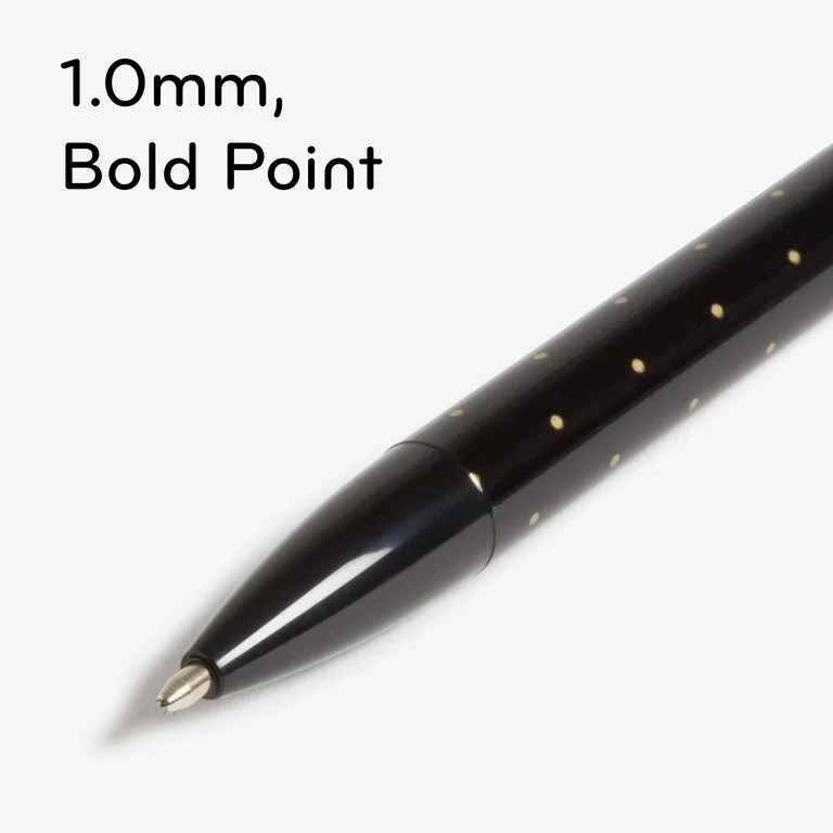 U Brands Laguna Ballpoint Pens, 6 Count, Foil Dots ,  Bold (1.0mm) Point, Black Ink - Walmart.com | Walmart (US)