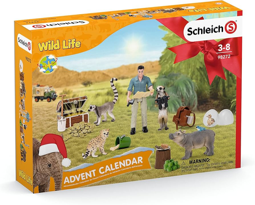 Schleich Wild Life Advent Calendar Surprise Animal Toy Set with Adventure Figurine - Wild Animal ... | Amazon (US)