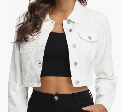 The classic white cropped denim jacket your wardrobe needs 🤍 Button-down, turn-down collar, and chest pockets make it perfect for layering over dresses, tees, or anything you want! 

 

#LTKdayinmylife #LTKgrwm #LTKootd