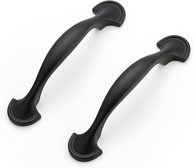 Ravinte 30 Pack Solid 3 Inch Rounded Foot Arch Kitchen Cabinet Handles Matte Black Curved Cabinet... | Amazon (US)