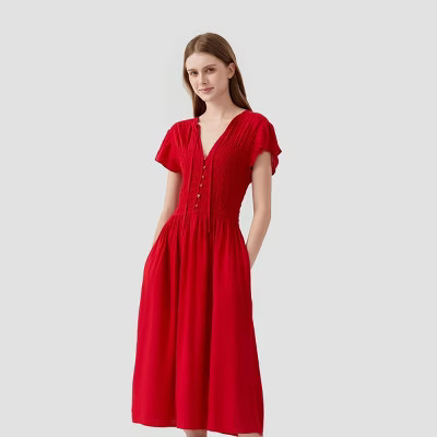 Women's Flutter Short Sleeve Maxi A-Line Dress - Universal Thread™ Red XXL | Target