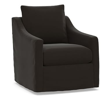 Ayden Slope Arm Slipcovered Swivel Glider | Pottery Barn (US)