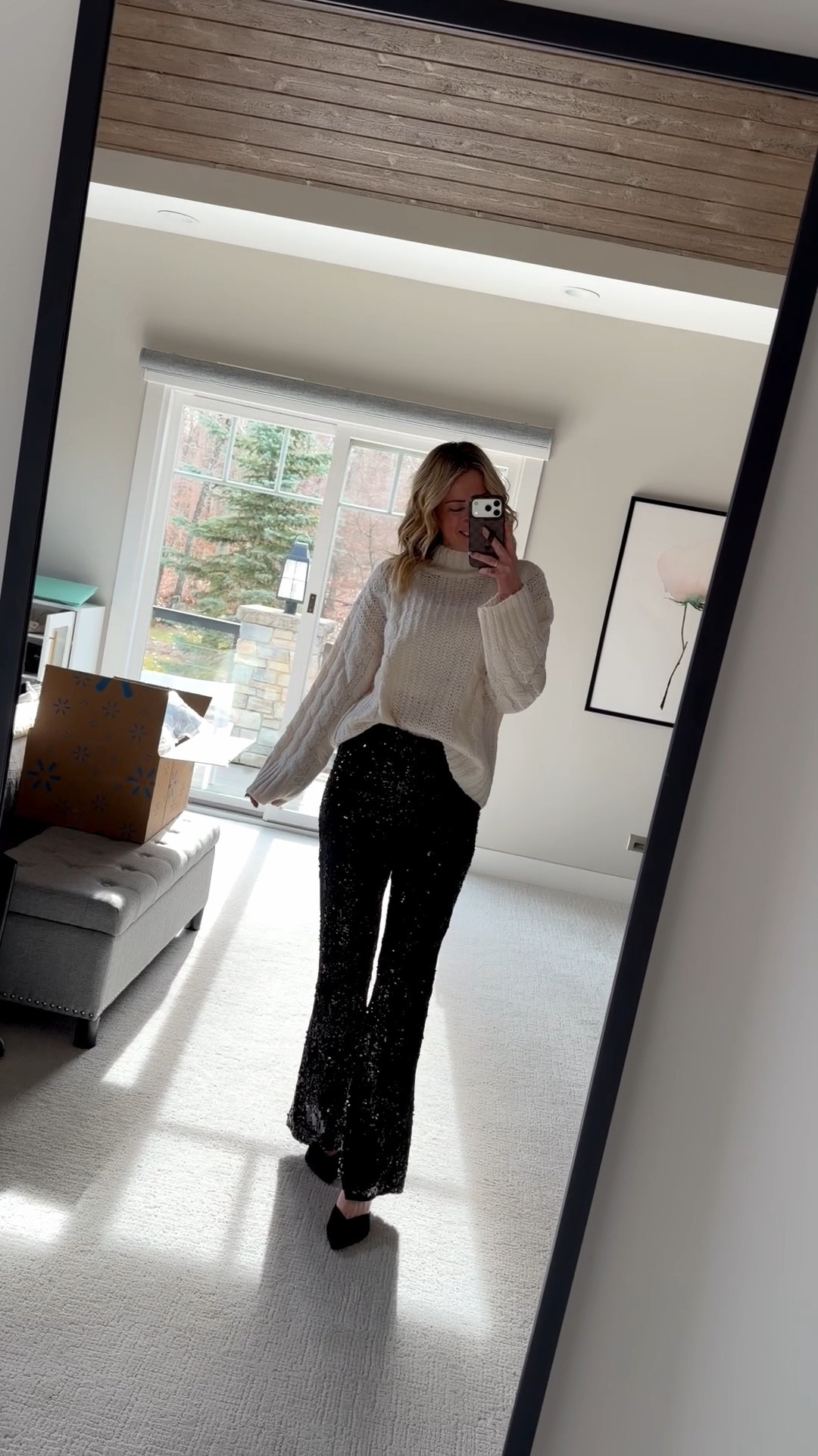 Holiday party and event outfit ideas from Walmart
Black flare sequin pants 
Sparkle pants for new years even and Christmas 

#LTKHoliday #LTKCyberWeek #LTKGiftGuide